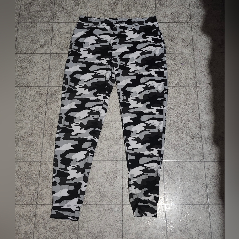Black, White and Gray Camo Pants